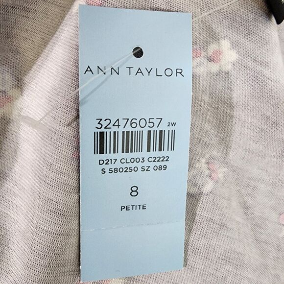 Ann Taylor Petite Wrap Dress Size 8P Floral Jersey Midi Short Sleeve V Neck NWT - Picture 9 of 11